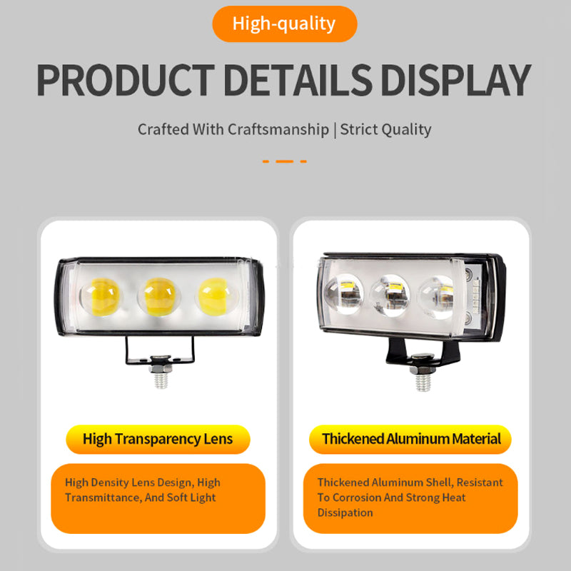 High Brightness 3LED Motorcycle Spotlight 12V–80V – Multi-Color Strobe Fog Light for Motorbike, ATV, UTV, and Off-Road Vehicles