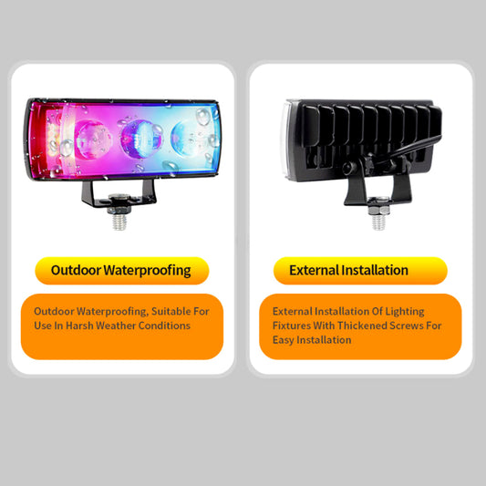 High Brightness 3LED Motorcycle Spotlight 12V–80V – Multi-Color Strobe Fog Light for Motorbike, ATV, UTV, and Off-Road Vehicles