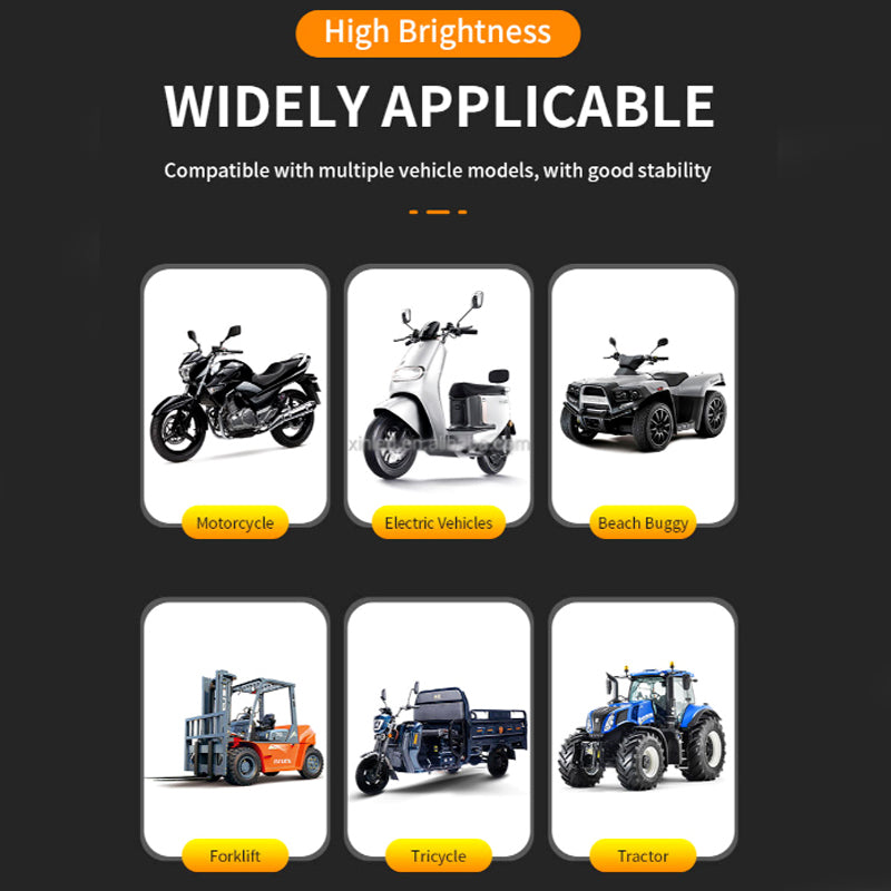 High Brightness 3LED Motorcycle Spotlight 12V–80V – Multi-Color Strobe Fog Light for Motorbike, ATV, UTV, and Off-Road Vehicles