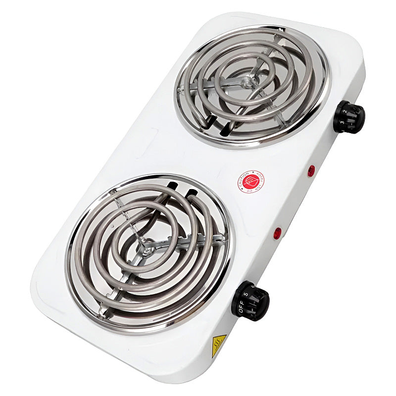 2000W Electric Dual Burner Stove – Portable Double Hot Plate with 5-Level Temperature Control, Spiral Coils & Overheat Protection