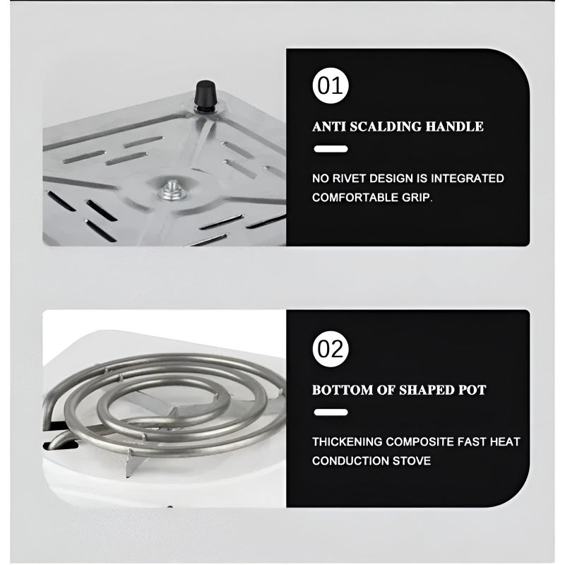 2000W Electric Dual Burner Stove – Portable Double Hot Plate with 5-Level Temperature Control, Spiral Coils & Overheat Protection