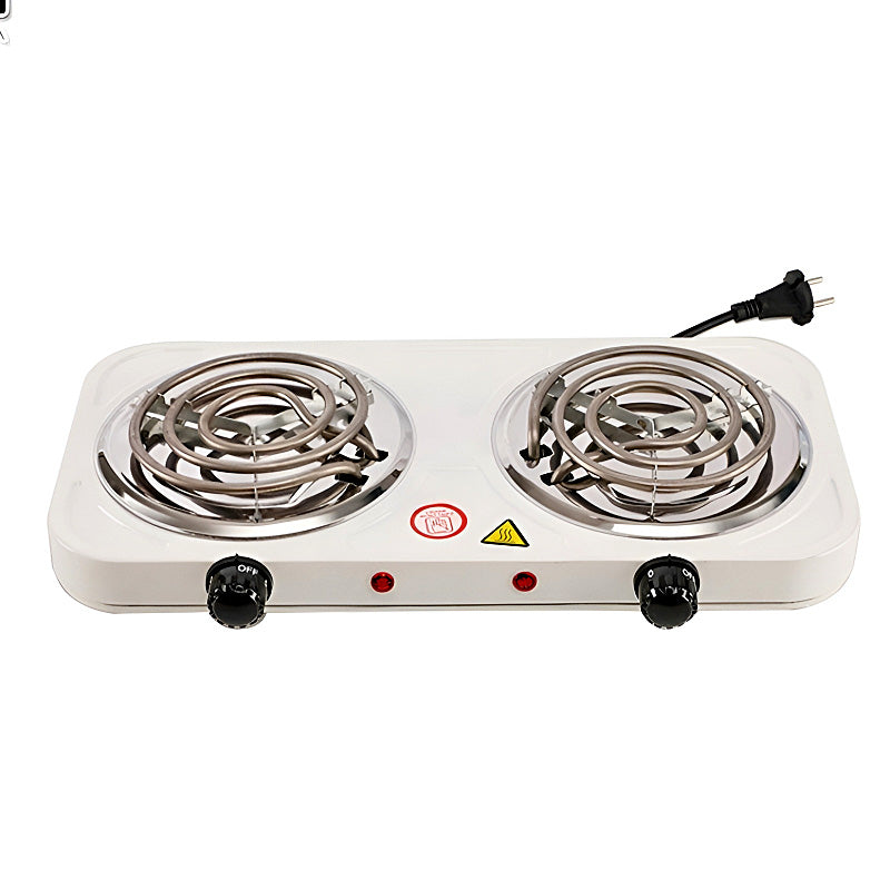 2000W Electric Dual Burner Stove – Portable Double Hot Plate with 5-Level Temperature Control, Spiral Coils & Overheat Protection