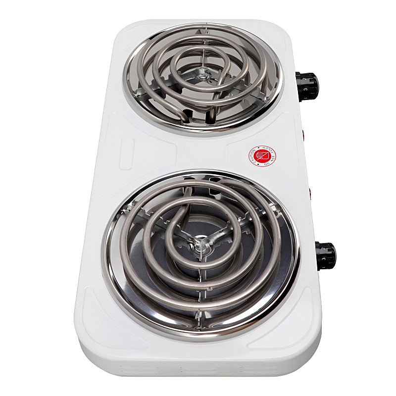 2000W Electric Dual Burner Stove – Portable Double Hot Plate with 5-Level Temperature Control, Spiral Coils & Overheat Protection